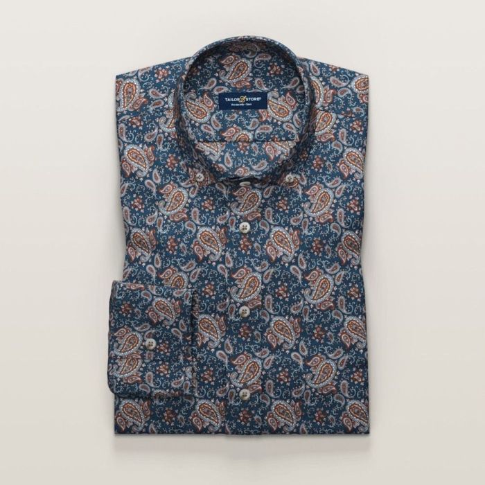 Mens green paisley dress shirt