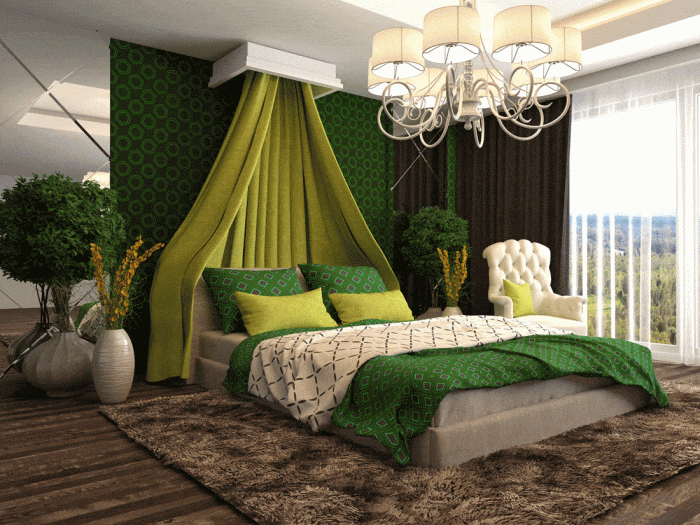 How to decorate a room with green carpet