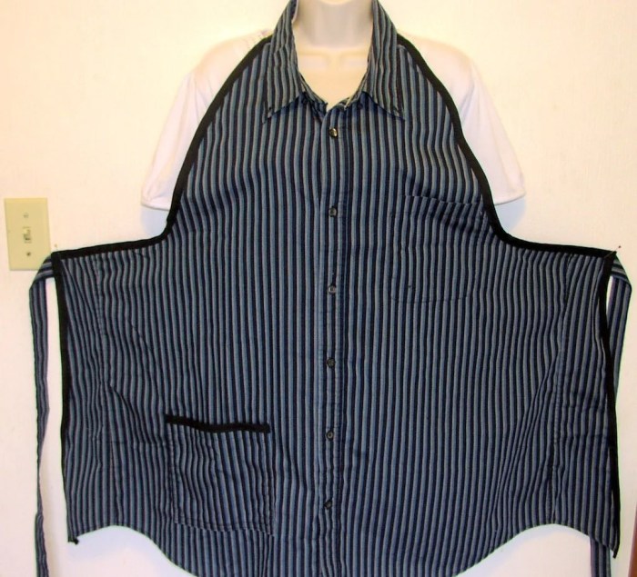 Apron from men's dress shirt