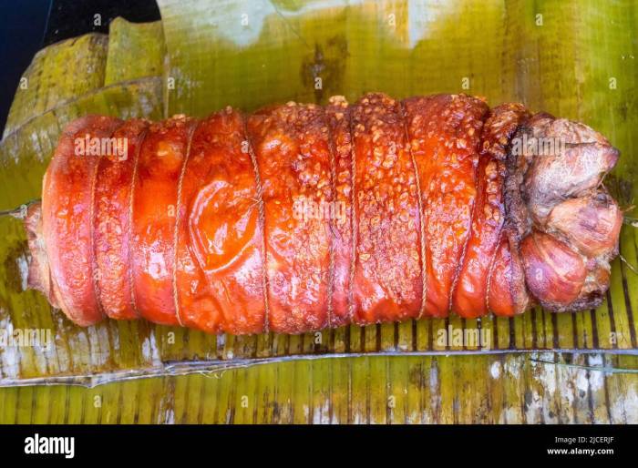 Lechon belly cebu homemade cooked